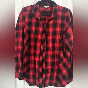 Red & Black Flannel Shirt. Size 1X / 16-18